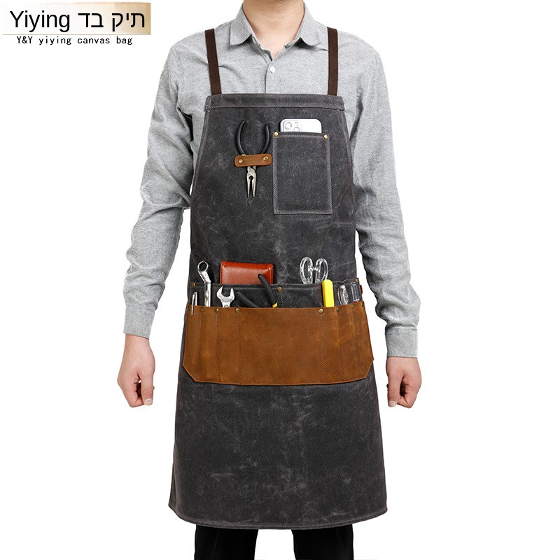 Woodworking Apron - Oil Wax Canvas Apron Tool Pouch