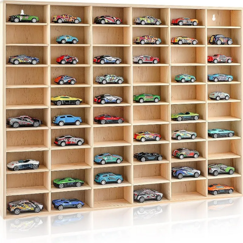 Woodworking Show - Wooden Multi-Grid Figure Storage Display Box,
