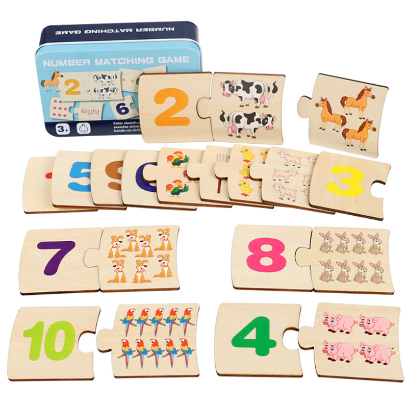 Woodworking Hobby - Children Iron Box Number Enlightenment Paired