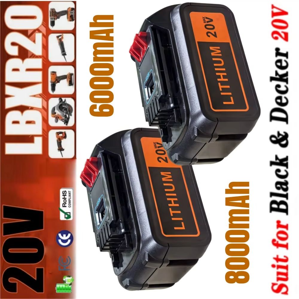 8Ah High Capacity Replacement  - Black+Decker Tool 20V Max ulasan dan harga