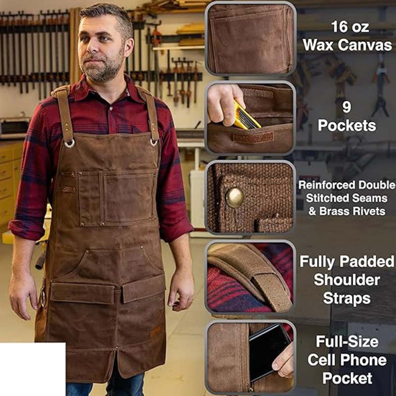 Wax Heavy Thickened Canvas Apr - Woodworking Apron ulasan dan harga