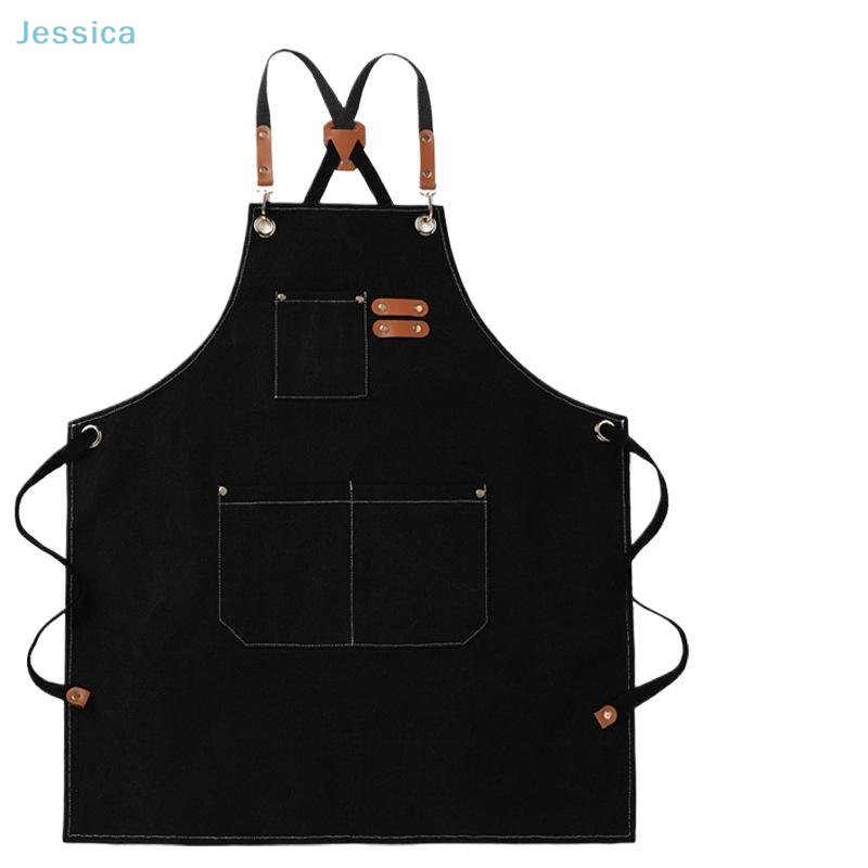 ♥Black Denim Apron with Multip - Woodworking Apron ulasan dan harga