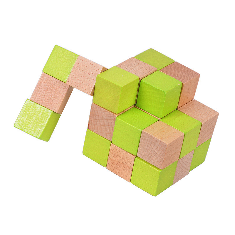 Wooden Snake Cube Puzzle IQ Lo - Woodworking Hobby ulasan dan harga