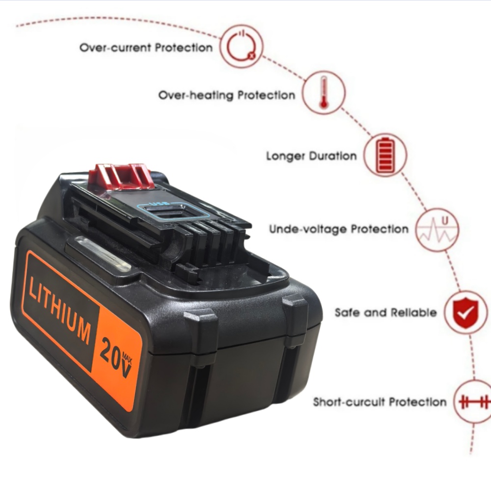 8Ah High Capacity Replacement  - Black+Decker Tool 20V Max ulasan dan harga