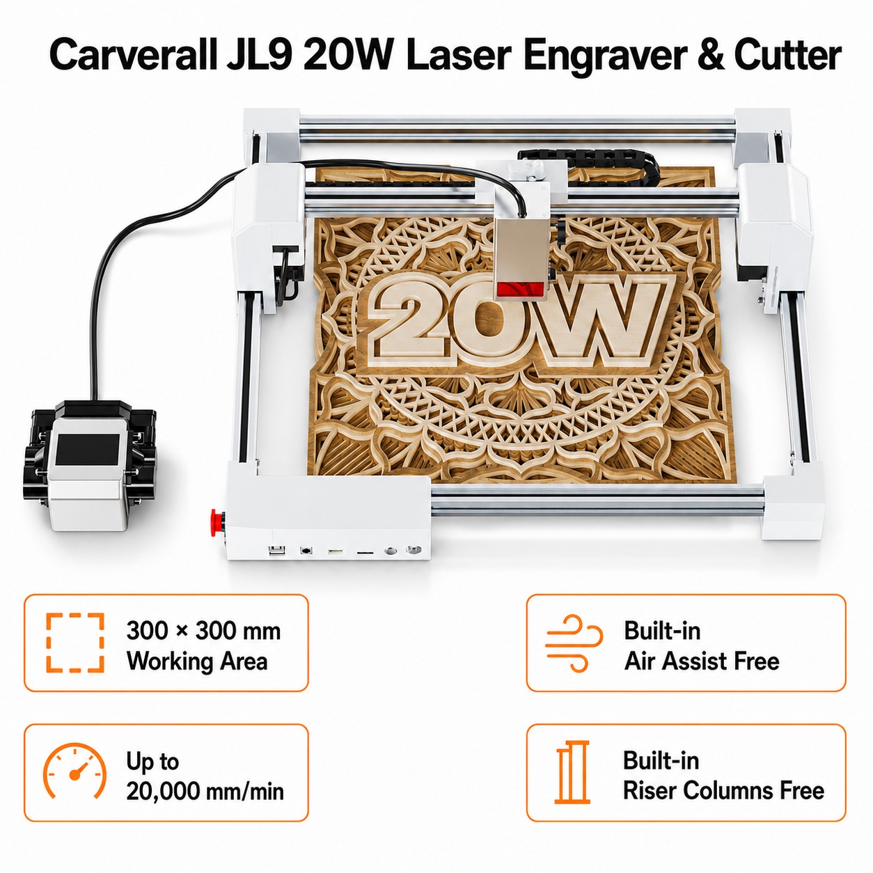 Carverall JL9 20W Laser Engrav - Woodworking Veneer Cutter ulasan dan harga