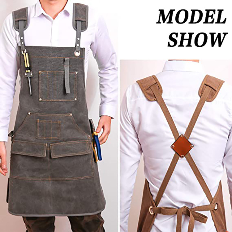 Simple Thickened Canvas Apron  - Woodworking Apron ulasan dan harga