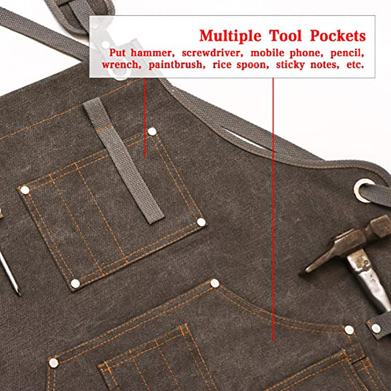 Simple Thickened Canvas Apron  - Woodworking Apron ulasan dan harga