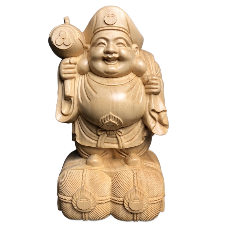 Hand Carved Hinoki Wood Daikok - Woodworking Japanese ulasan dan harga