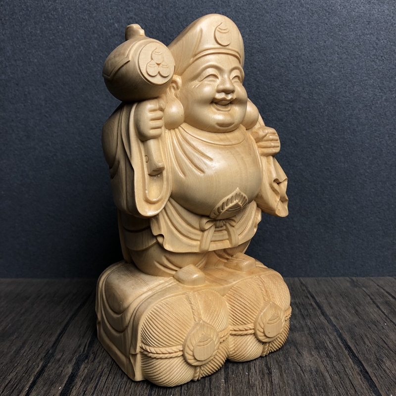 Hand Carved Hinoki Wood Daikok - Woodworking Japanese ulasan dan harga