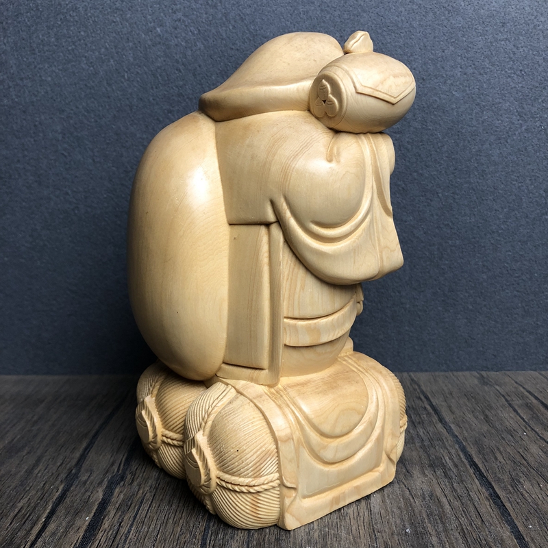 Hand Carved Hinoki Wood Daikok - Woodworking Japanese ulasan dan harga